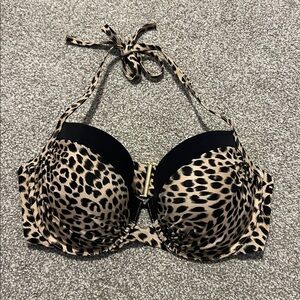 Victorias Secret Leopard Print Push-Up Swim Suit Top